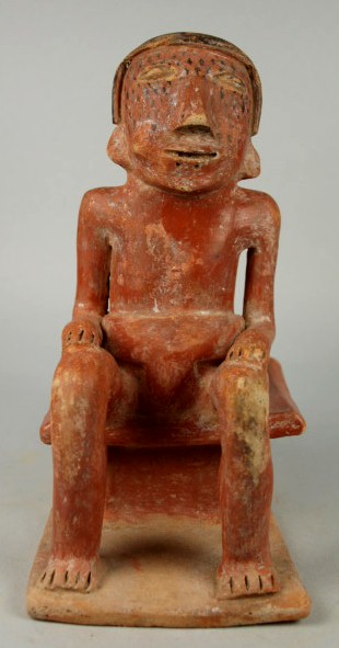 Columbian, Carchi seated Coquero figure